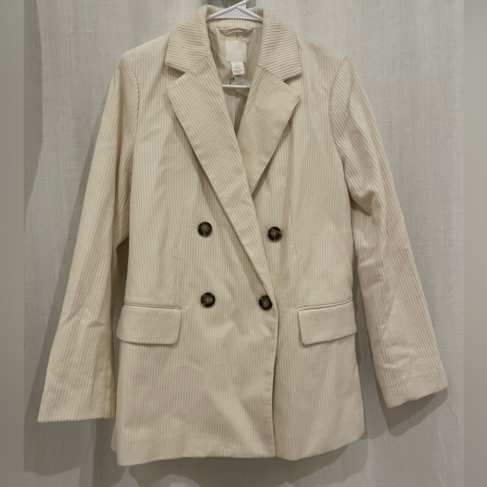 H&M Cream Corduroy Blazer